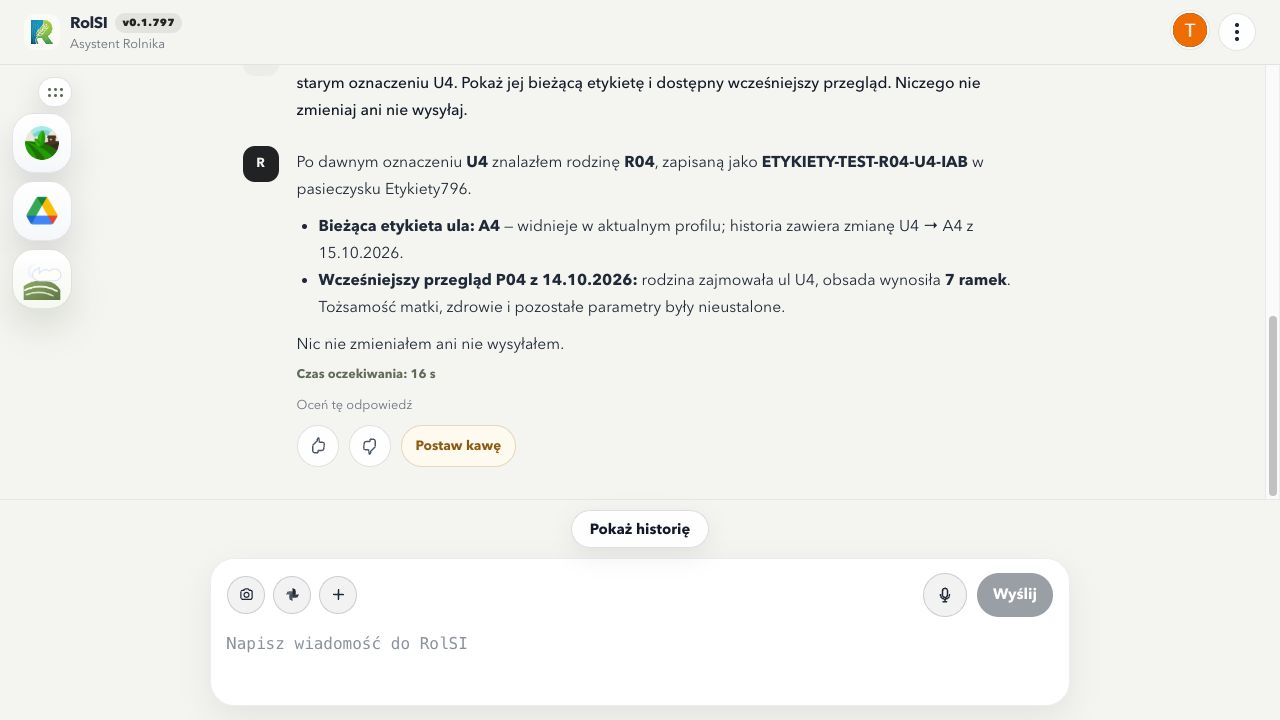 Odczyt rodziny po dawnym U4 z bieżącą etykietą A4 i wcześniejszym przeglądem